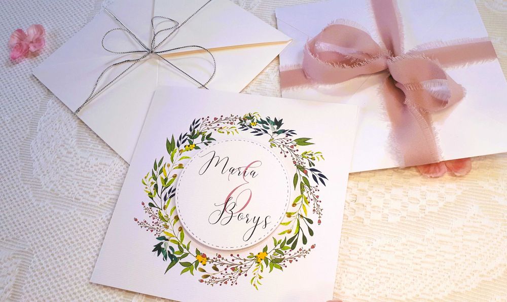 Nowoczesne Zaproszenie Ślubne Kwiaty