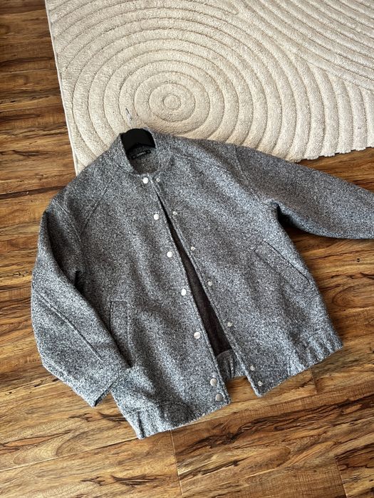 Szara melanżowa kurtka bomber bomberka