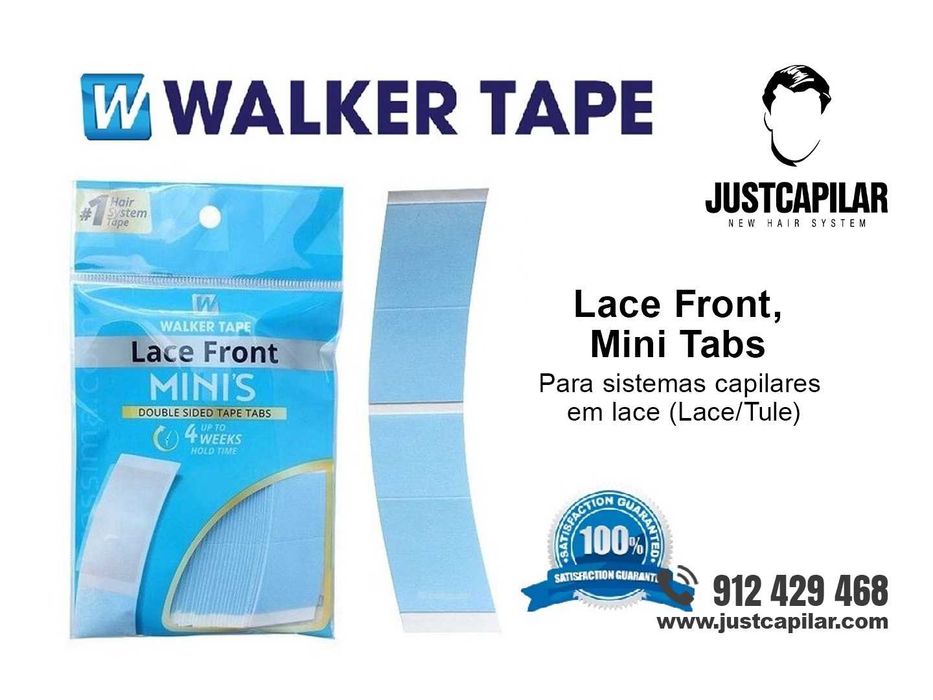 Fita Lace Front, Mini Tabs da Walker-Tape, adequado para sistemas capilares com base em rede (Lace/tule) - Próteses Capilares HD Premium | Justcapilar