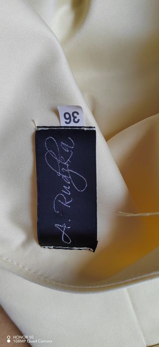 Sukienka żółta na wesele przyjęcie elegancka wizytowa