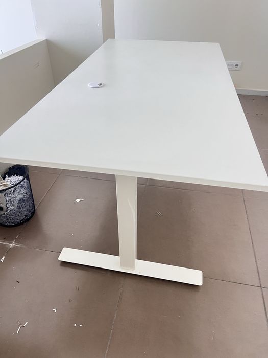 TROTTEN Secretária sentado/em pé, branco, 160x80 cm