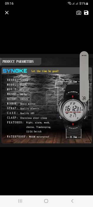 Zegarek sportowy wodoodporny