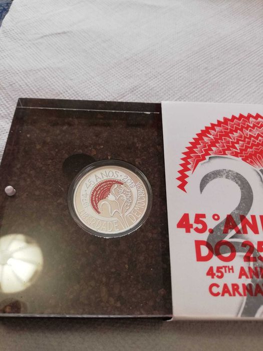 Moeda Prata Proof 45.° Aniversário Do 25 De Abril