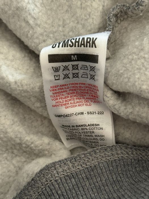 Bluza Gymshark M szara hoodie logowana ciepła haft