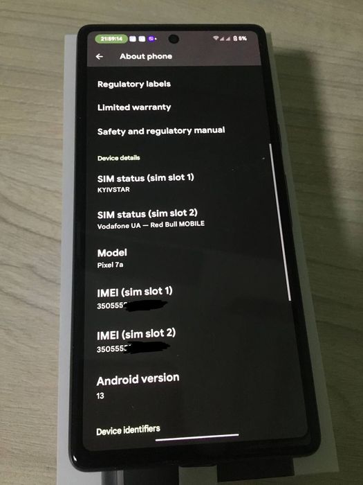 Google Pixel 7a 8/128gb Neverlock