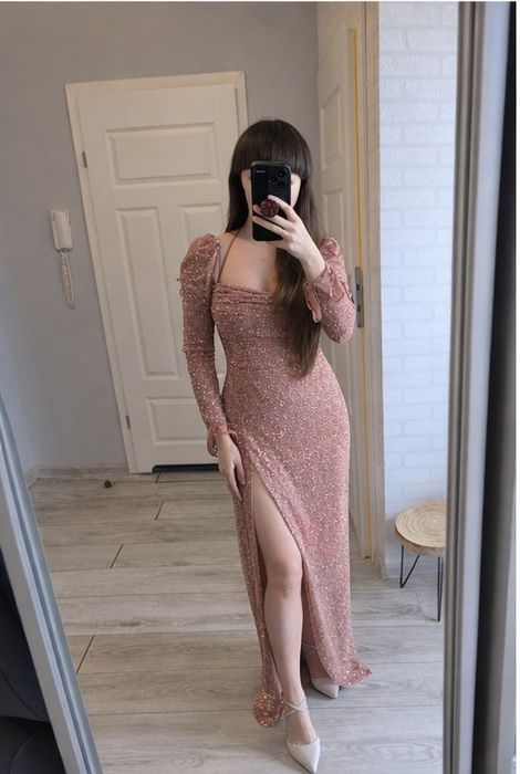 Sukienka maxi długa oh Polly wieczorowa wesele weselna cekiny cekinowa