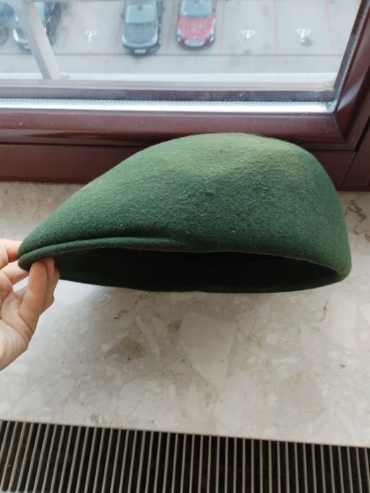 Beret filc wełniany oliwkowy