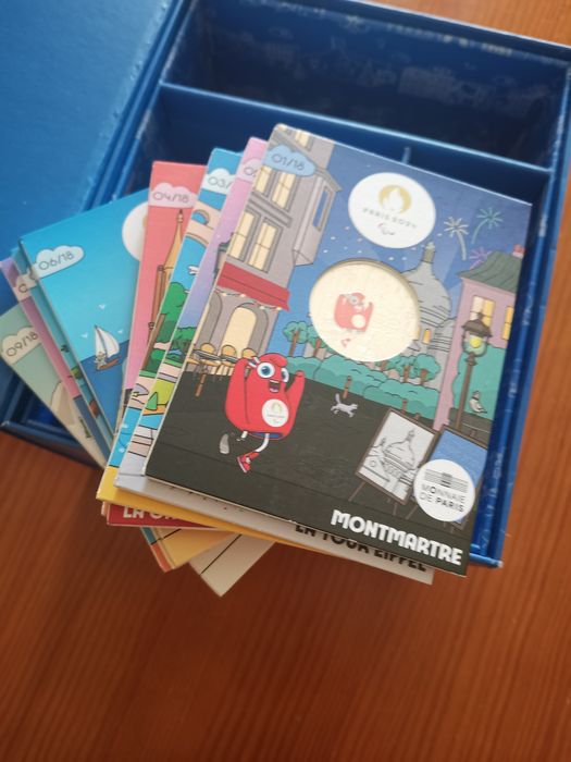 Moedas prata 333° dos  jogos olímpicos de Paris 2024 - e cidades