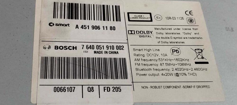 Rádio Bosh,de um Smart