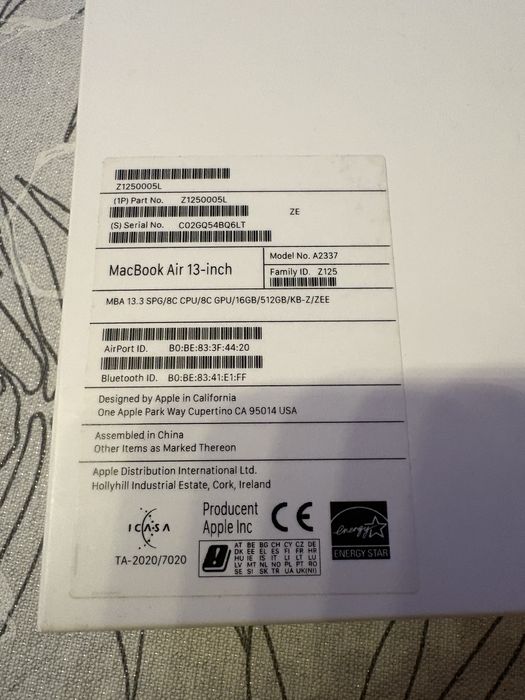 MacBook Air M1 16/512 Space Gray | 16 ГБ RAM | Повний комплект