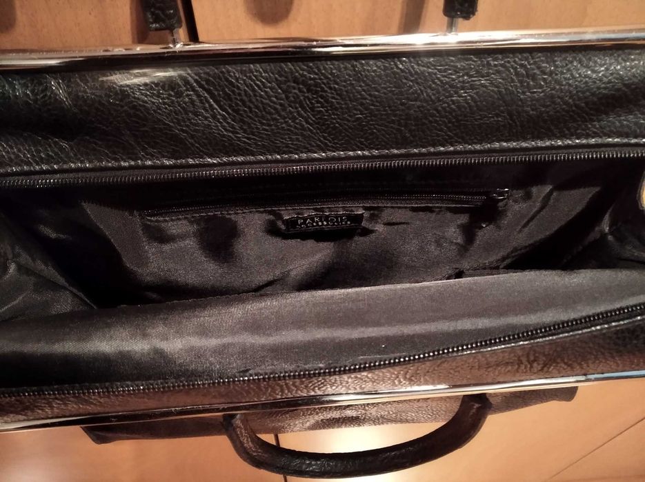 Bolsa / carteira / mala de mão Parfois, pele sintética preta, efeito craquelê