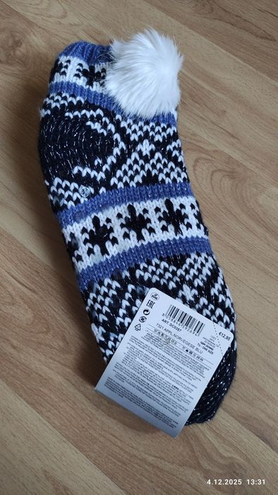 Skarpety damskie ocieplane, antypoślizgowe, nowe