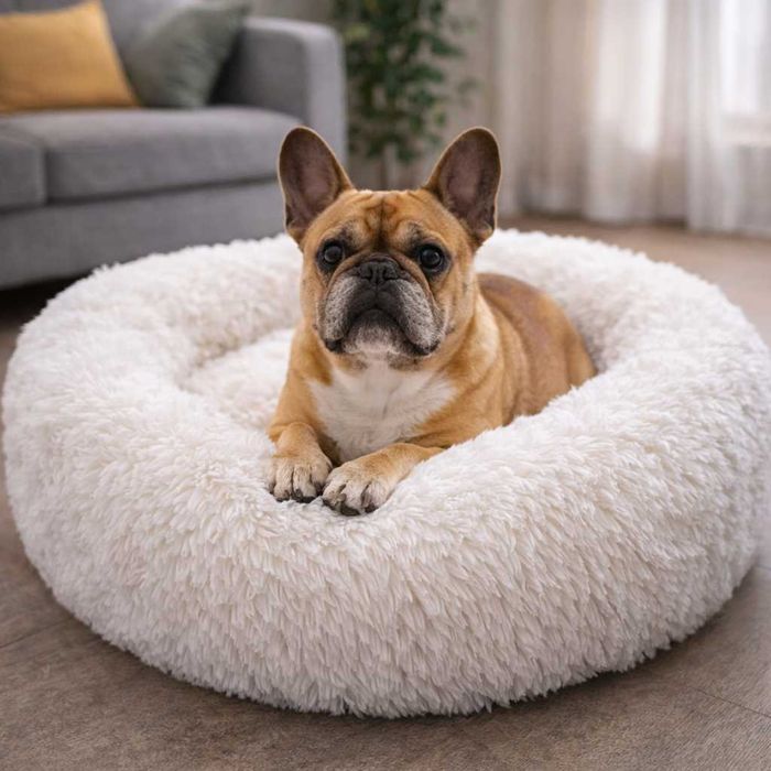Cama para cão e gato com pêlo relaxante