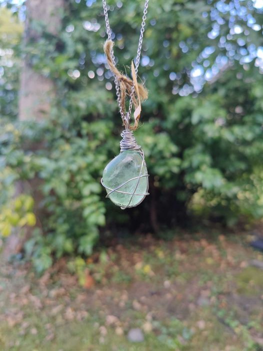 Zawieszka handmade Fluoryt | Stal Szlachetna