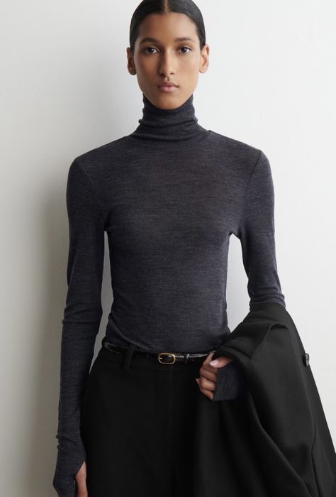 Мериносовий лонг сірий меланж, Cos