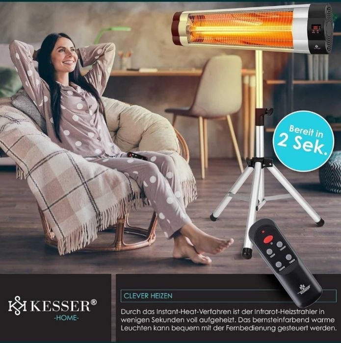 Grzejnik tarasowy/Promiennik podczerwieni 2500 W +pilot, na statywie