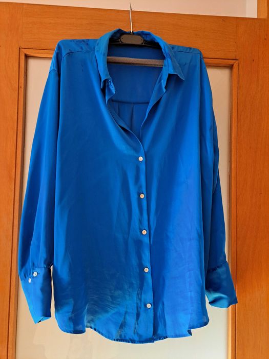 Blusa / camisa Zara XL azul forte