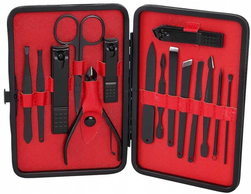 Profesjonalny zestaw do manicure pedicure paznokci 15w1 etui