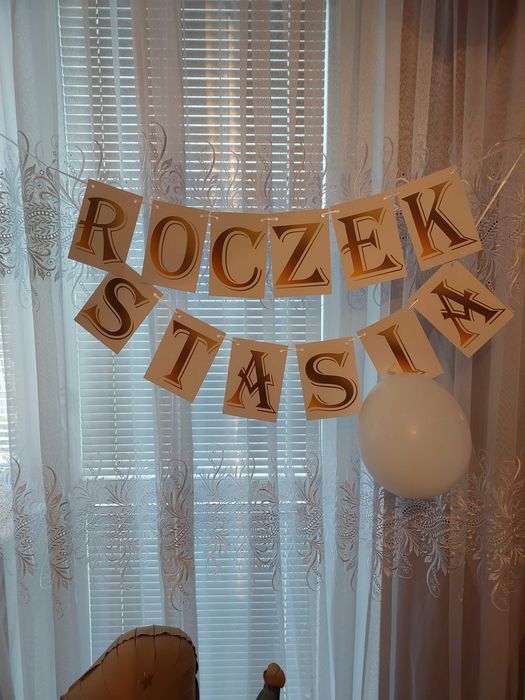 Balony dekoracyjne foliowe 4 szt + girlanda roczek+ balony