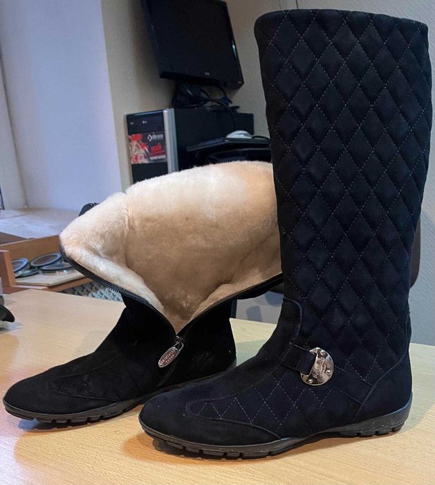 Сапоги зимние, замш,