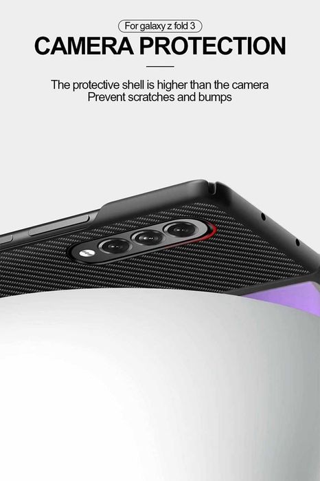 FTRONGRT etui do Samsung Galaxy Z Fold 3 pancerne mocne czarne carbon