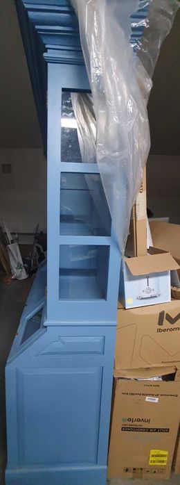 Louceiro azul em madeira maciça