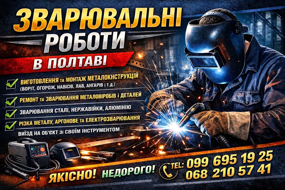 Зварювальні роботи• Полтава/Область • Швидко, якісно, недорого!