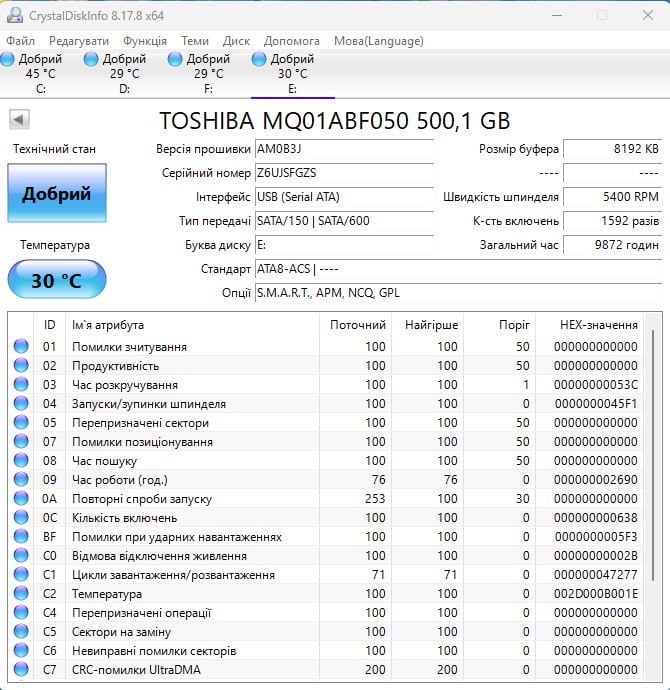 Зовнішній жорсткий диск 500GB, USB 3.0 to SATA III 350 грн. Зовнішні