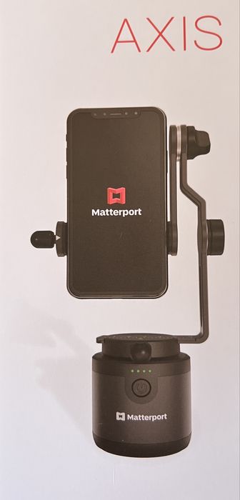 Matterport Axis com estabilizador para telefone celular.