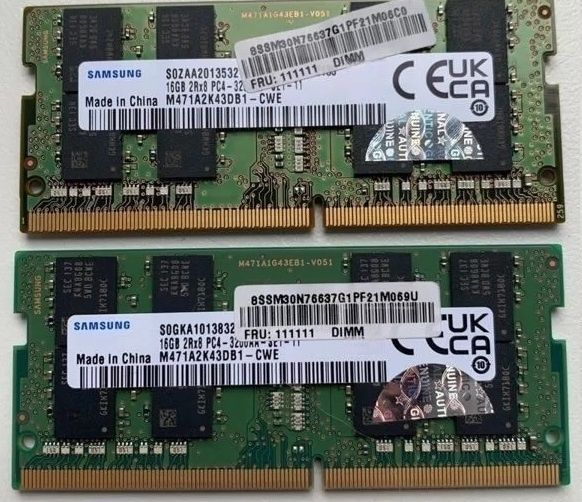 DDR4 32GB Samsung 3200mhz Оперативна пам’ять для ноутбуку