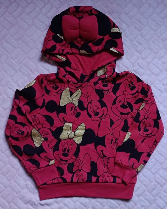 Cieplejsza bluza Disney Minnie kokarda brokat 116