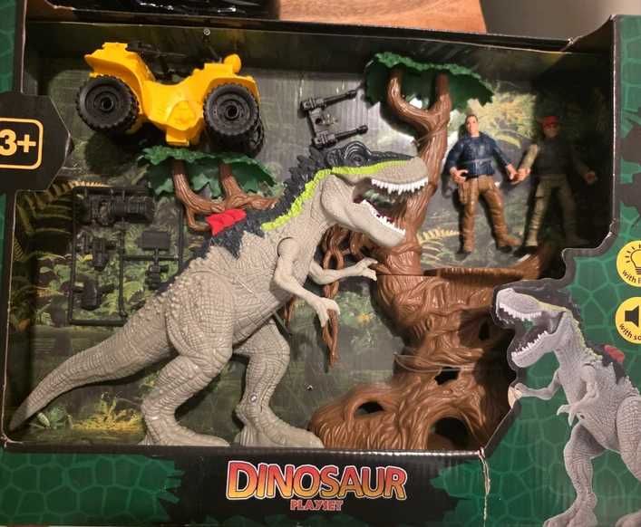 zestaw dinozaur playset figurki quad dźwięk światło