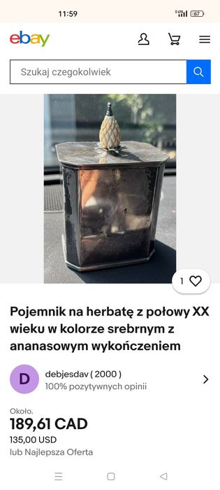 Pojemnik na herbatę, cukiernica.