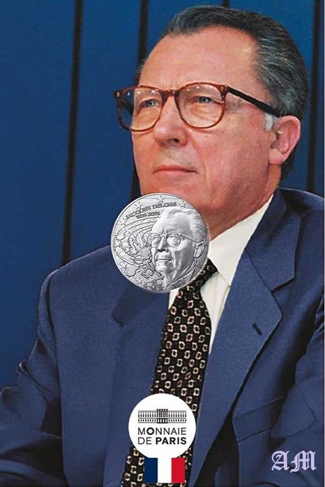 FRANÇA 10€ Moeda Prata alusiva a Jacques Delors
