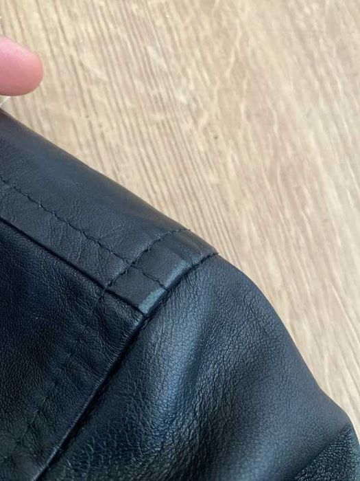 Kurtka skórzana Vera Pelle leather jacket men M L czarny made Italy