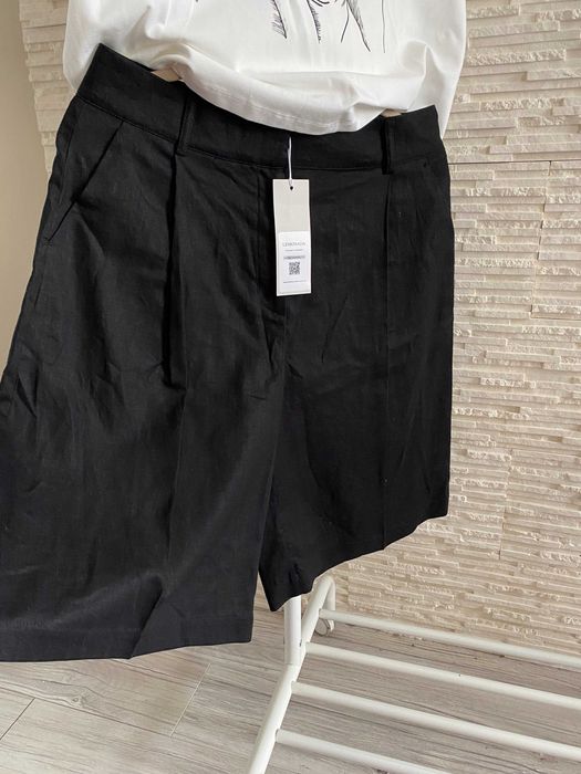 Lemonada 100 % len   nowe lniane bermudy black - czarne