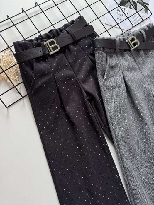 Теплі штани з поясом брюки широкі палаццо 4 5 6 7 8  років