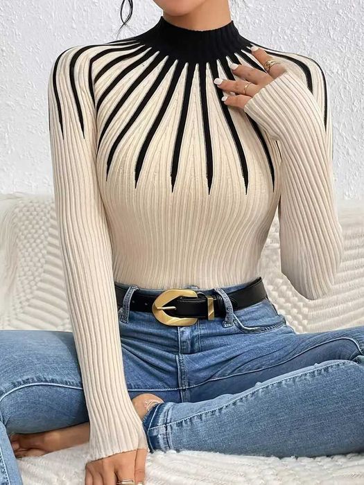 Bluzka damska, półgolf, z długim rękawem. Rozmiar: S/M