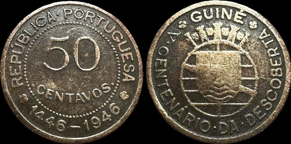 50 Centavos - 1946 - Guiné - 500º Aniversário - Descoberta da Guiné