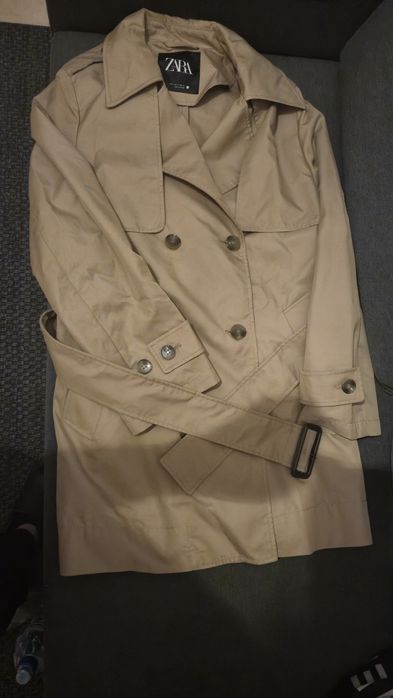 Płaszcz beżowy camel Zara S/M