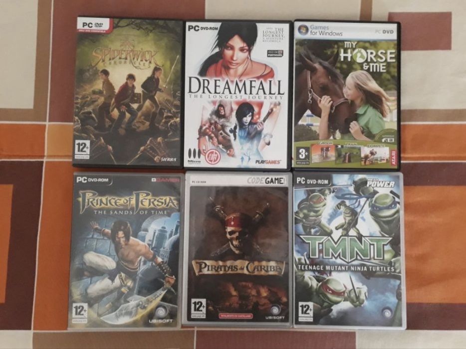 Jogos de PC variados, incluindo Noddy e Disney