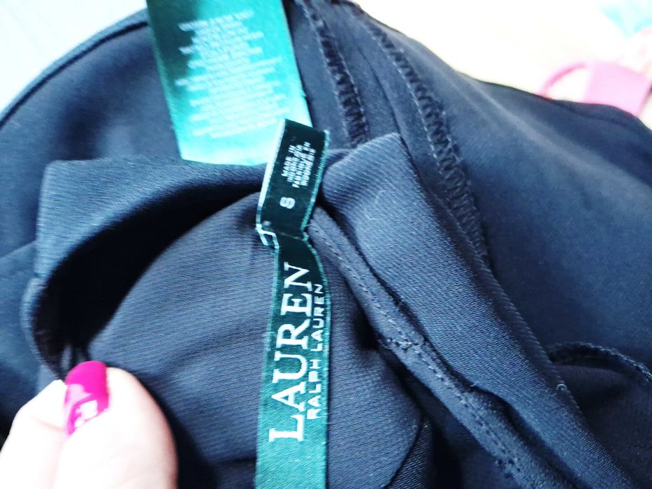 Ralph Lauren czarna bluzka z falbankami, odkryte ramiona, S 36