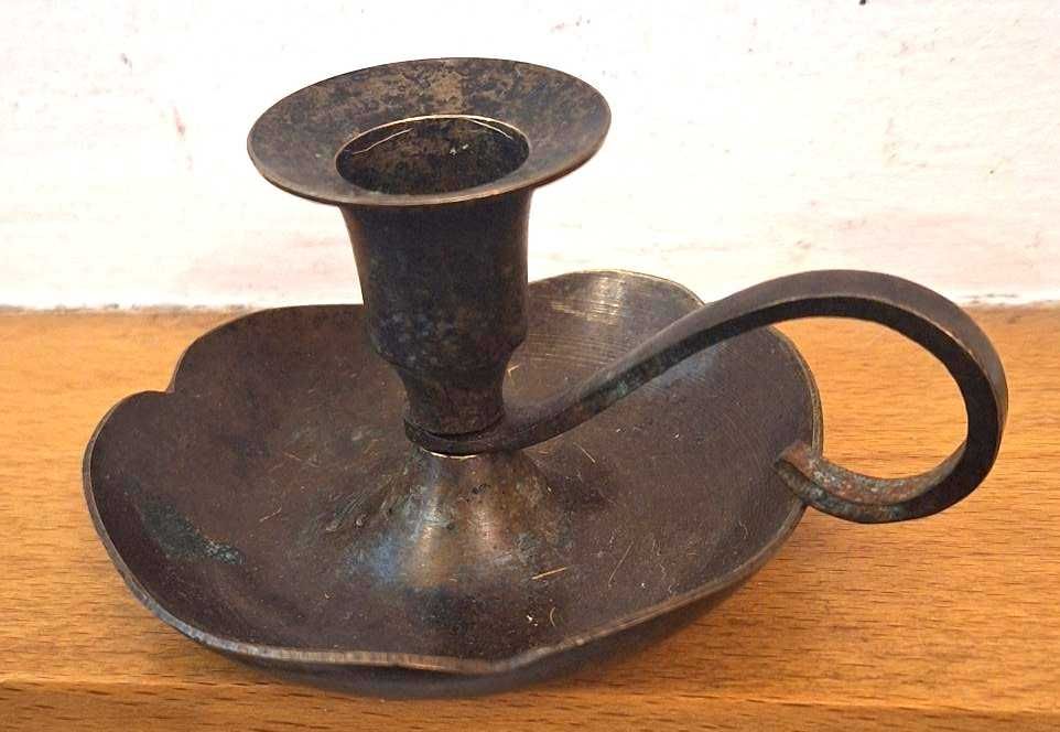 Antique Bronze Hand Candelabrum