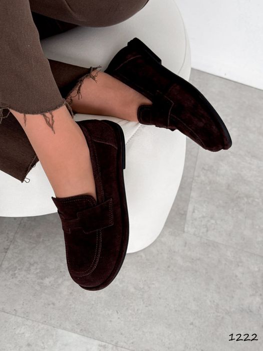 Лофери натуральна замша Шоколад