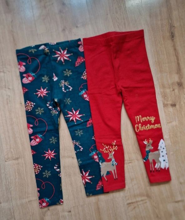 Legginsy świąteczne lekko ocieplone 92/98
