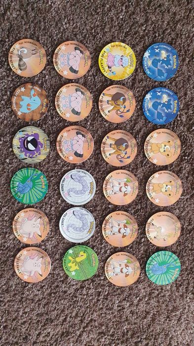 pokemon tazo duo naklejki z oryginalnym tyłem