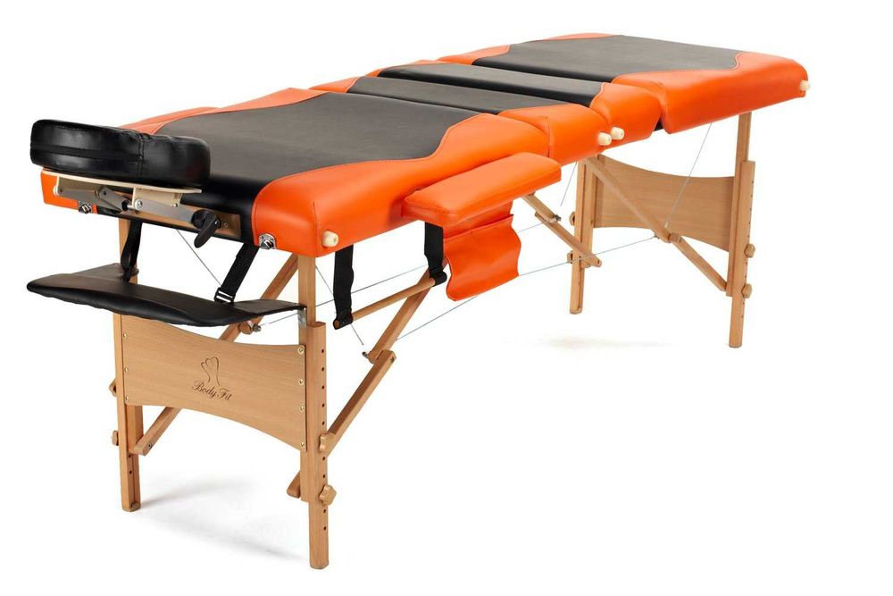 Stół, łóżko do masażu 4-segmentowe drewniane dwukolorowe/TYLKO WYSYŁKA