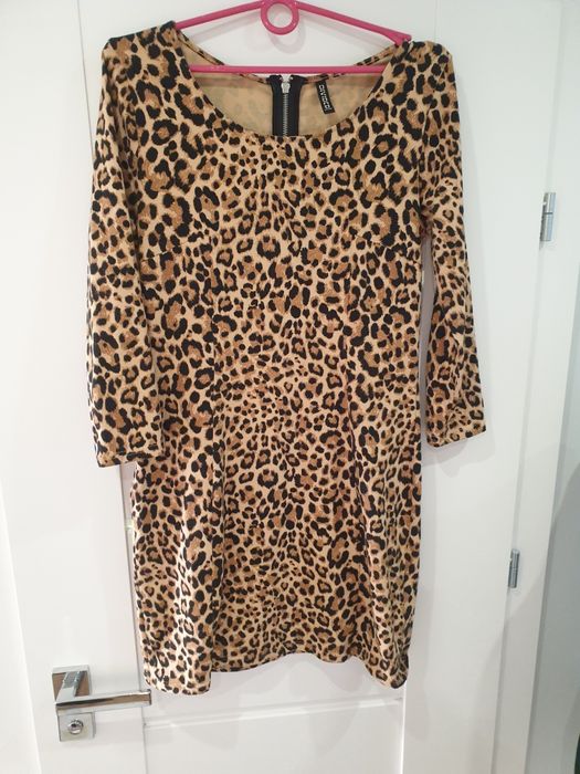 Sukienka H&M M bawełniana panterka