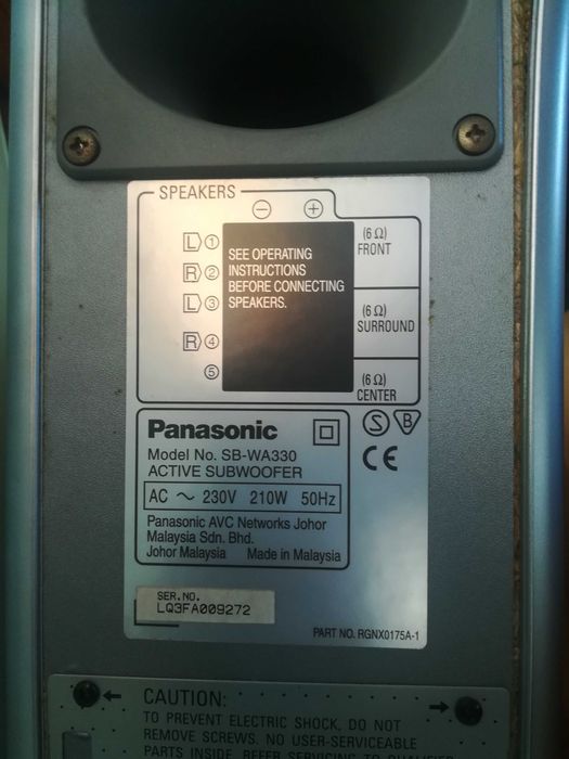 Leitor DVD Panasonic com sistema de som 5.1 sourond