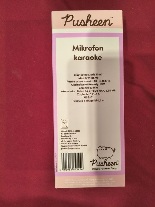 Mikrofon karaoke Pusheen